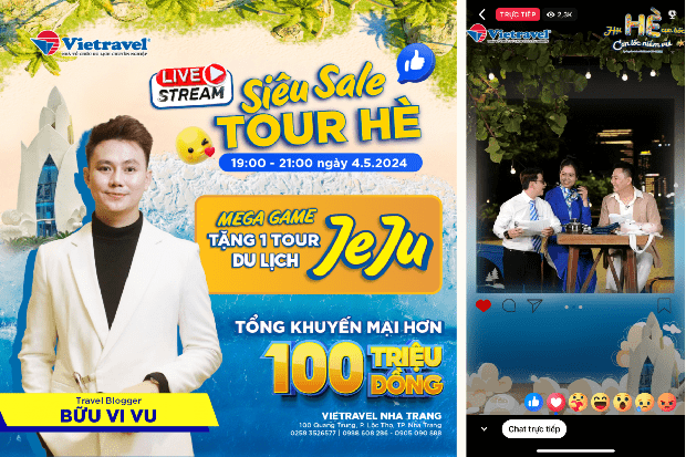 Vietravel Nha Trang đưa nhiều tour hè 2024 giá ưu đãi lên sàn livestream